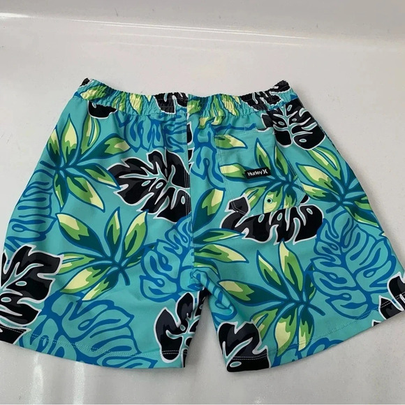 Hurley Board Shorts Men Large Blue Tropical Print Stretch Pockets Surf Swim - Picture 7 of 11